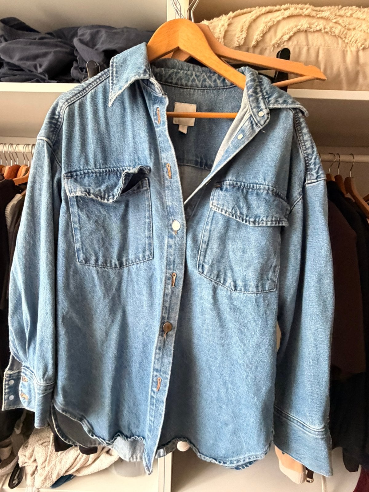 Dames spijkerjas katoen, Ophalen of Verzenden, Zo goed als nieuw, Maat 46 (S) of kleiner, Blauw