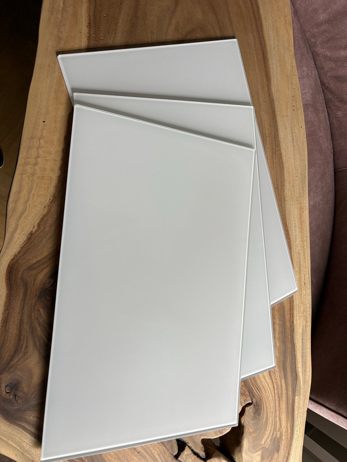 3x IKEA Besta Bovenblad Glas Wit 60x40 cm, Ophalen, Zo goed als nieuw