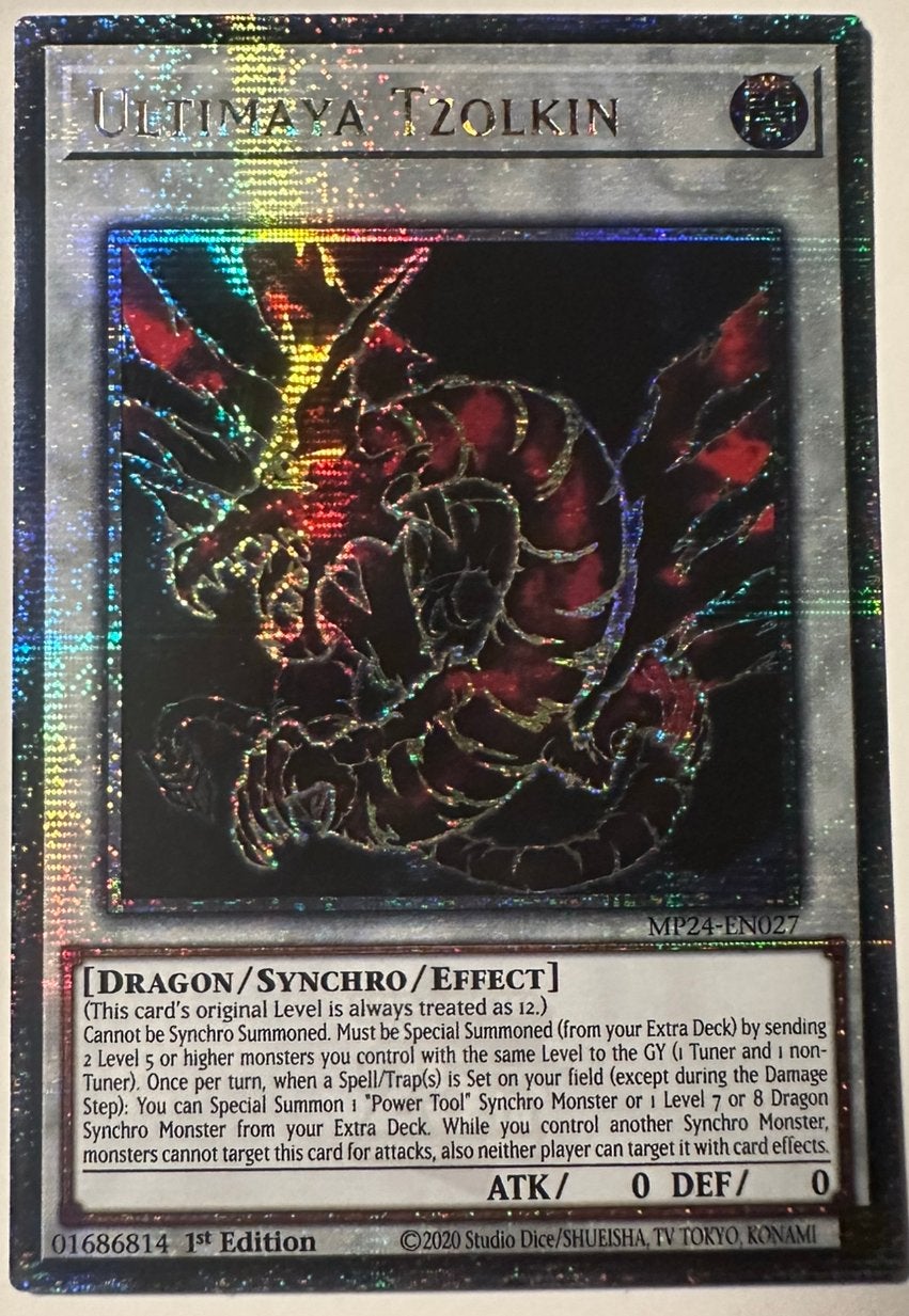 Yu-Gi-Oh! Ultimaya Tzolkin MP24 1st QCSR !, Ophalen of Verzenden, Zo goed als nieuw, Losse kaart, Foil