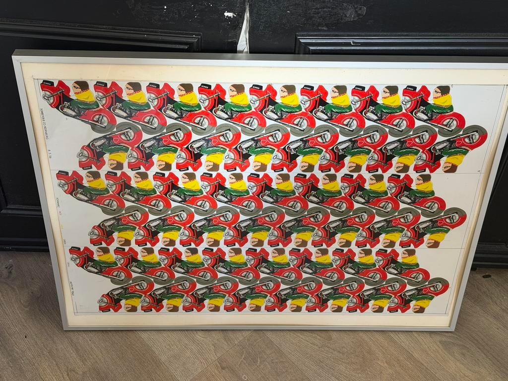 Zeldzame Schuco lithografische druk productieplaat ingelijst, Antiek en Kunst, Antiek | Speelgoed, Ophalen of Verzenden