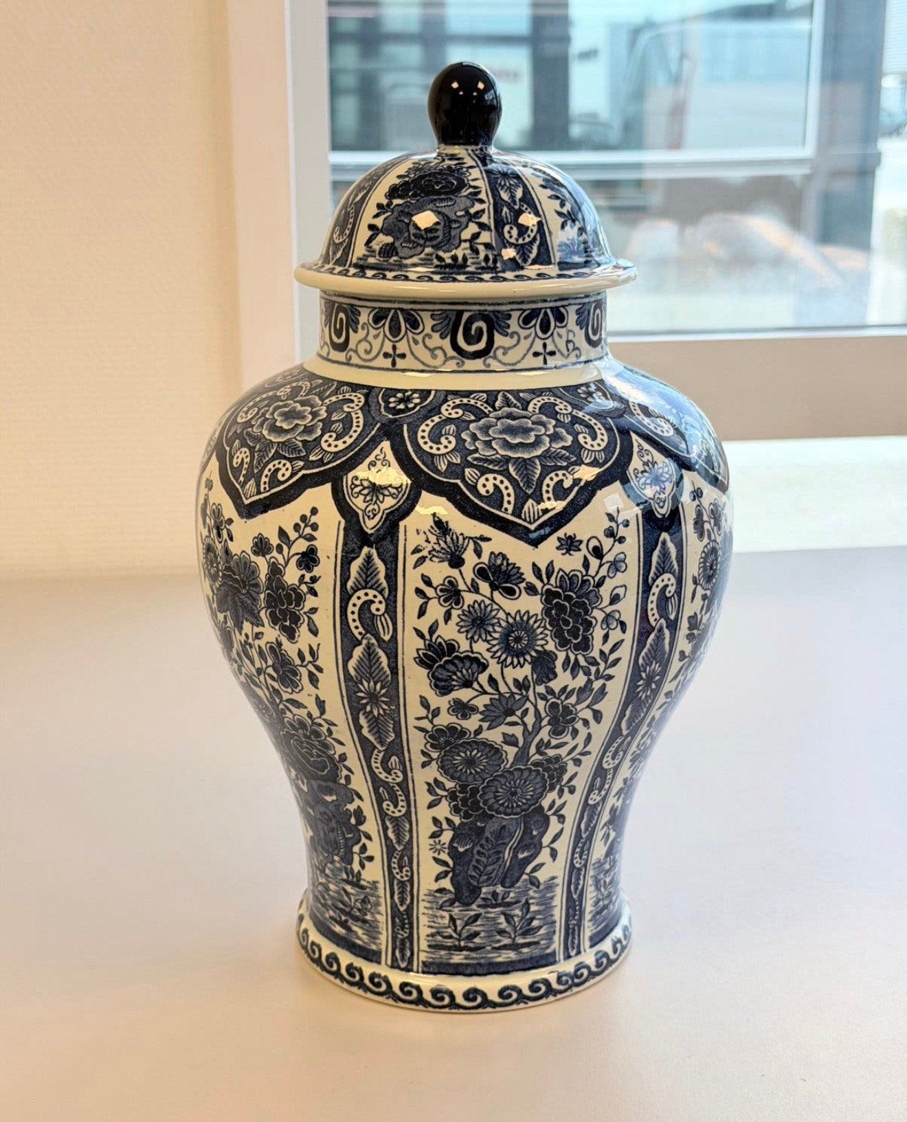 Grote Delftse Boch Royal Sphinx pot urn XL 36cm delfts-blauw, Ophalen of Verzenden