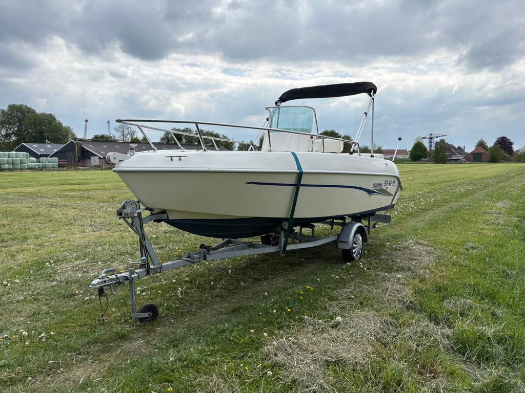 Aquamar 17ft Console boot met 30 pk mercury motor en trailer, Watersport en Boten, Vis- en Consoleboten, Overige merken, Gebruikt