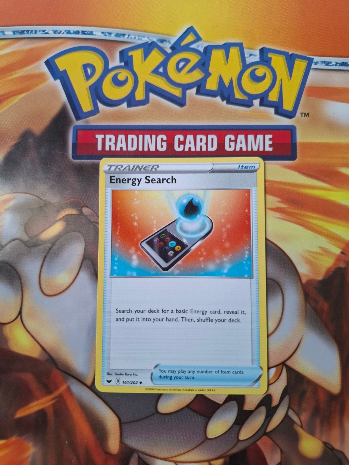 Energy search 161/202 Sword&Shield base set pokemon kaart nm, Ophalen of Verzenden, Zo goed als nieuw, Losse kaart