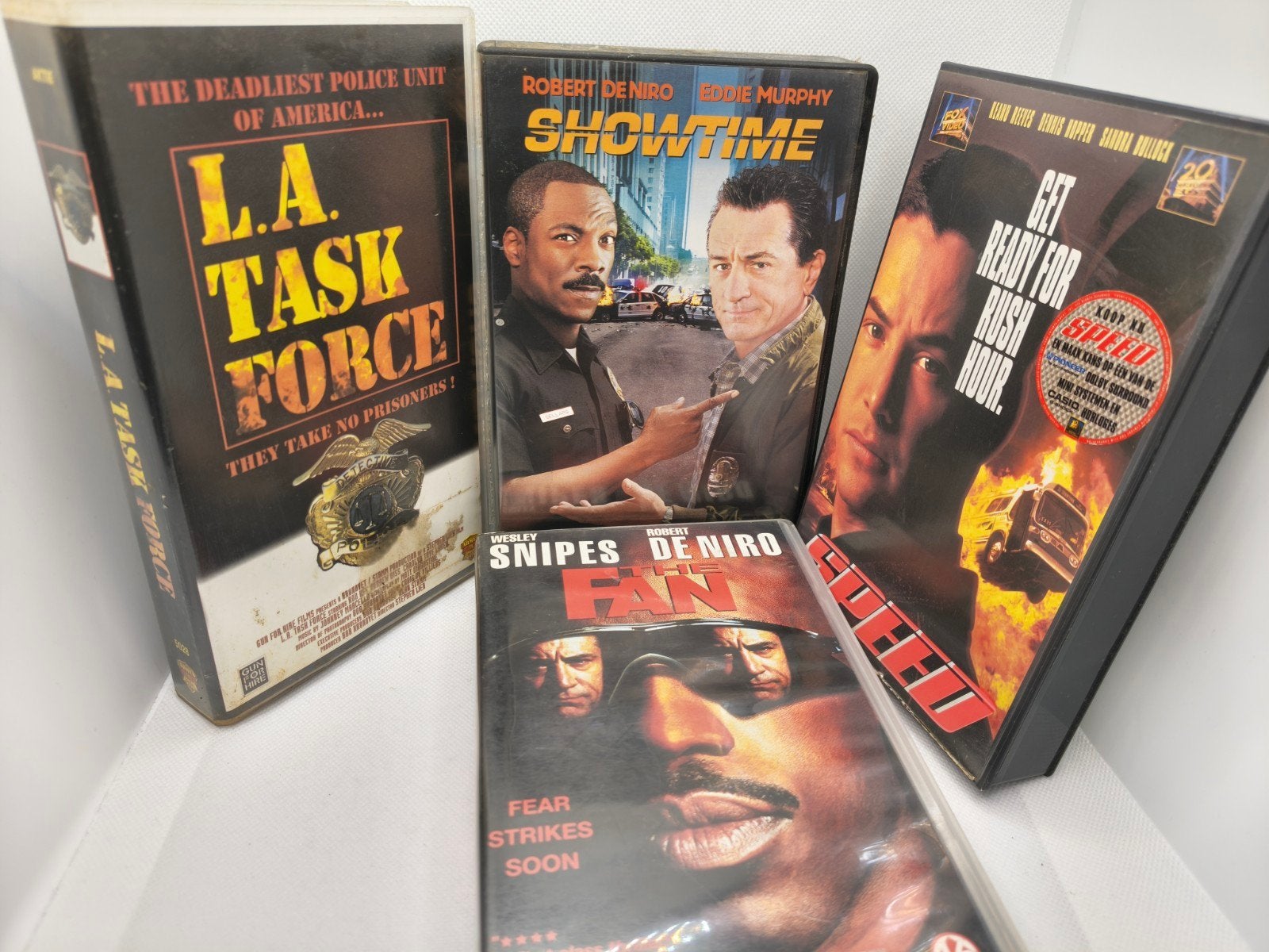 Task force, the fan, Showtime en Speed VHS lot actie, Cd's en Dvd's, VHS | Film, Alle leeftijden, Ophalen of Verzenden, Zo goed als nieuw