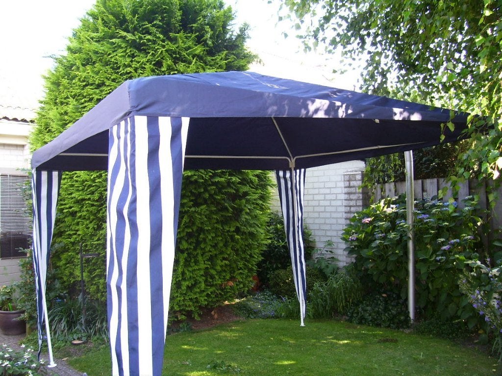 te koop donkerblauwe partytent  3 x 3 meter, Ophalen, Gebruikt, Partytent, Minder dan 4 meter
