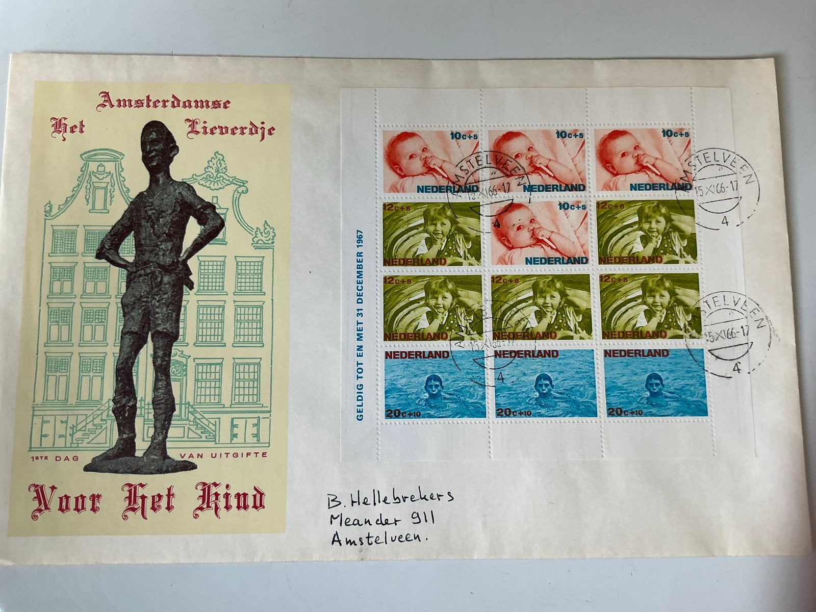 Nederlandse Postzegels 'Voor Het Kind' 1967 Eerste Dag, Ophalen of Verzenden, Na 1940, Gestempeld