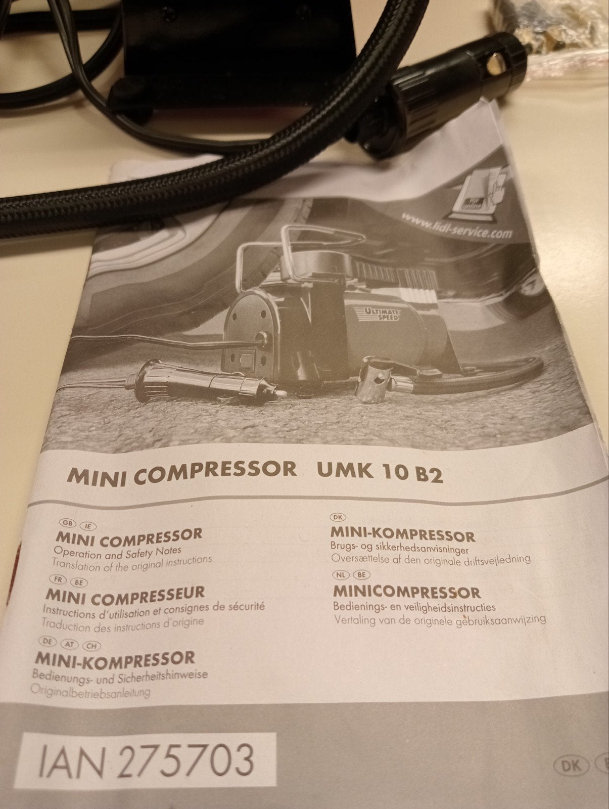 Ultimate Speed Mini Compressor UMK 10 B2 - 10 bar, Doe-het-zelf en Verbouw, Compressors, 10 bar of meer, Ophalen of Verzenden