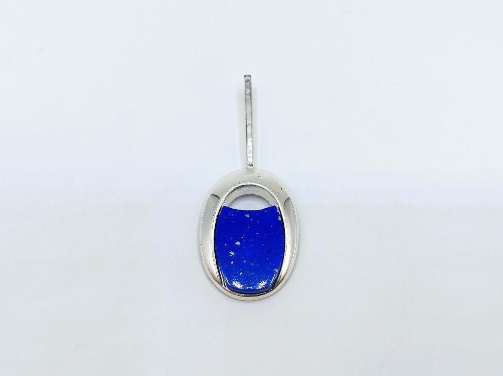 Zilveren design hanger met lapis lazuli, 835, nieuw, Info@zilverwebsite.nl, Verzenden, Zo goed als nieuw, Zilverwebsite.nl