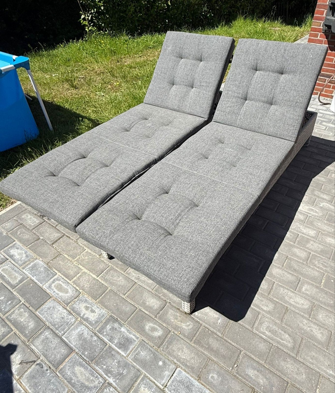 Duo ligbed, Ophalen, Zo goed als nieuw, Wicker, Verstelbaar