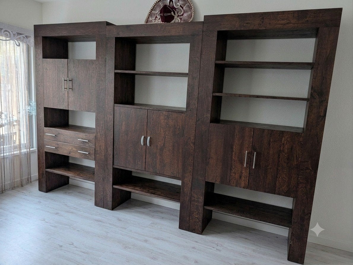 Prachtige 3-Delige Kastenwand Massief Hout + GRATIS TV Meube, Ophalen
