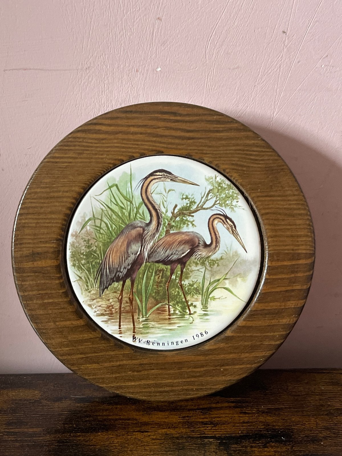 Vintage wanddecoratie met reigers, Porzellanmanufaktur, Ophalen of Verzenden