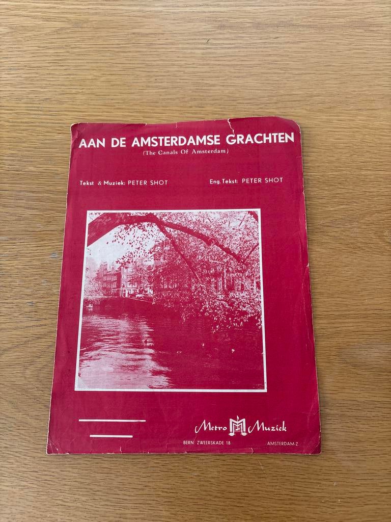 Muziekblad: Aan de Amsterdamse Grachten - Peter Shot, Gebruikt, Ophalen of Verzenden, Thema, Piano