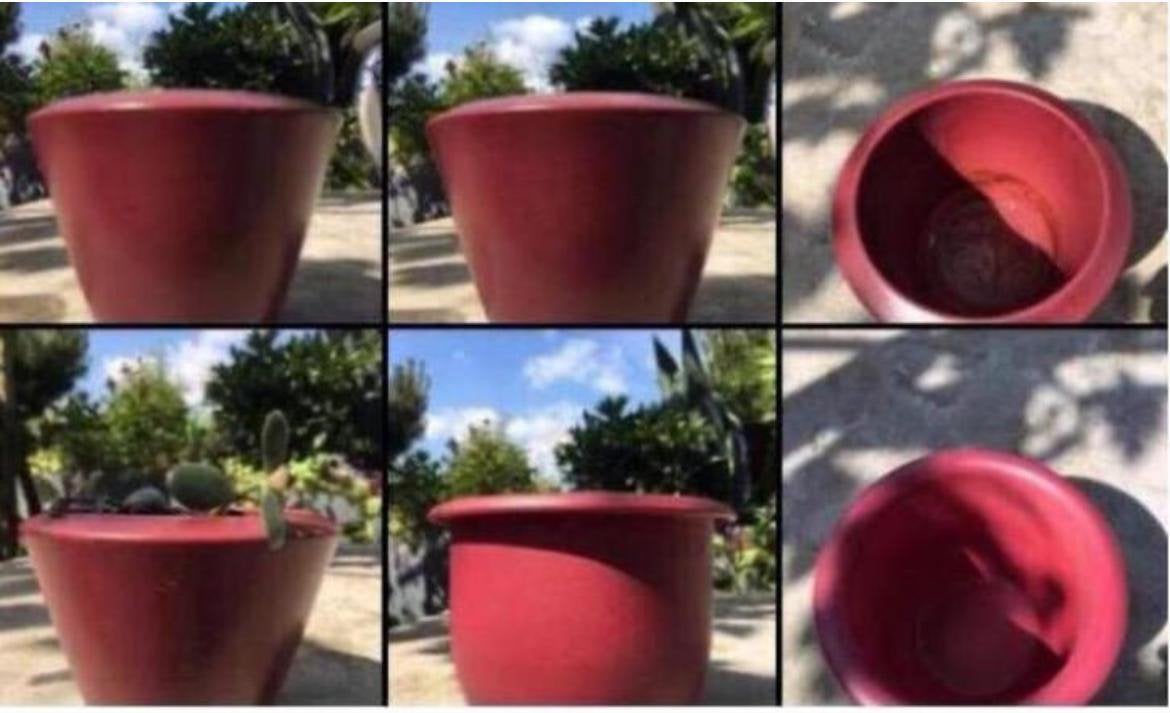 Vintage jaren’50 bloempotten uniek roze terracotta div., Ophalen, Rond, Binnen, Zo goed als nieuw