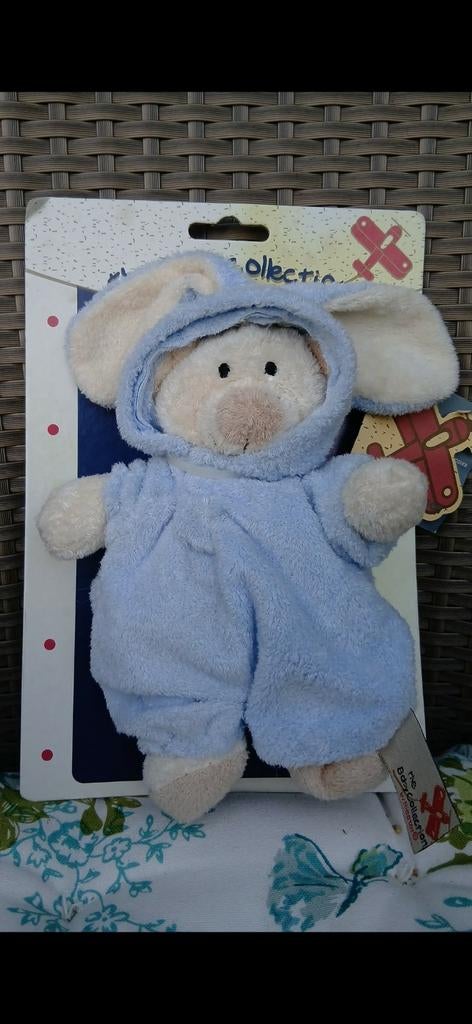 NICOTOY BEER MET KONIJNENPAK VELOURS BEIGE MET, Ophalen of Verzenden, Nieuw, Overige typen