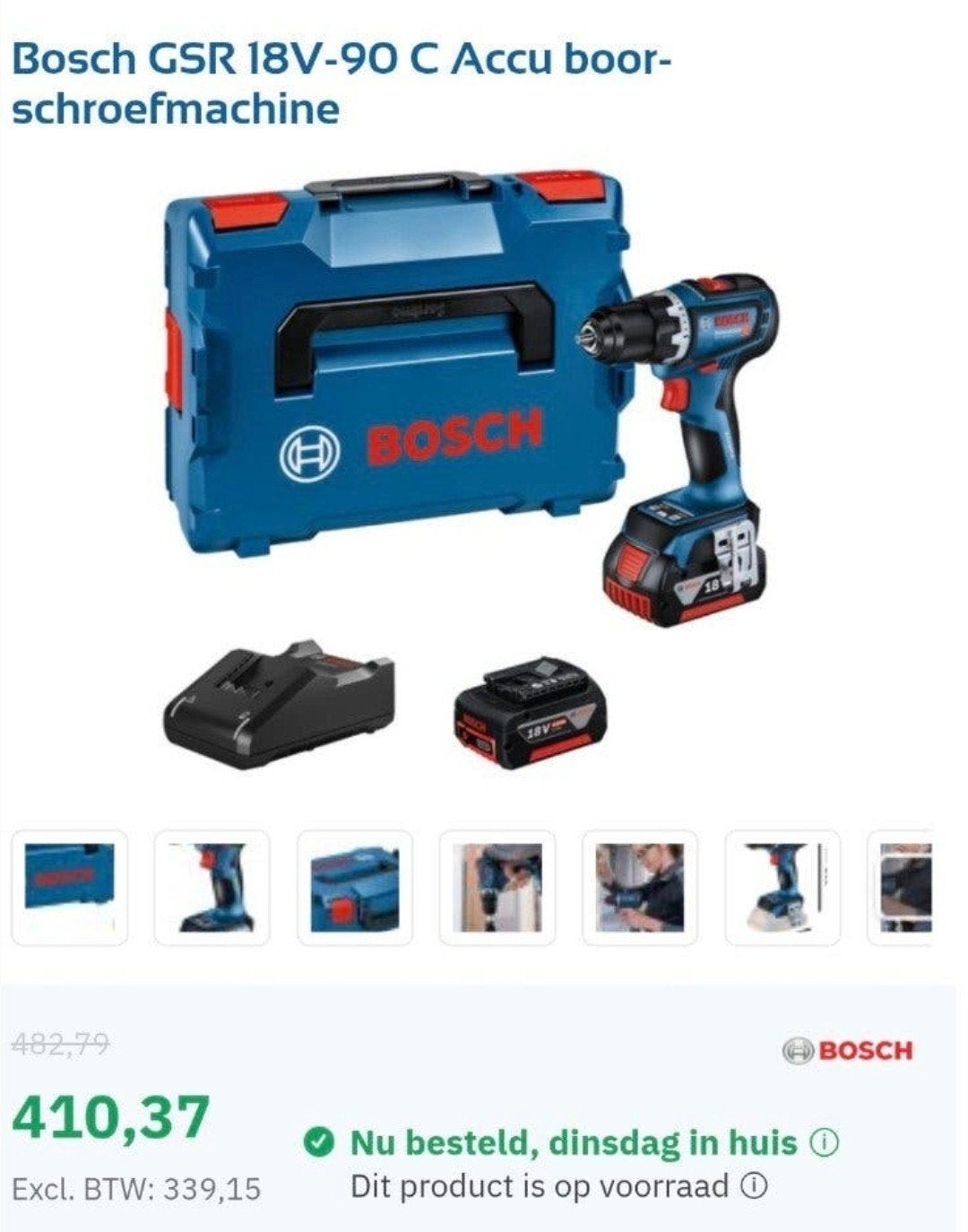 bosch proffesional Gsr 18v-90 nieuw, Ophalen, Nieuw, Boor- en Schroefmachine
