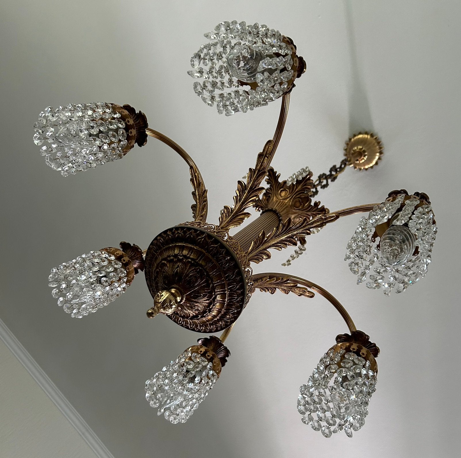 Kristallen hanglamp, Ophalen, Gebruikt, Inclusief lichtbron, Meerkleurig