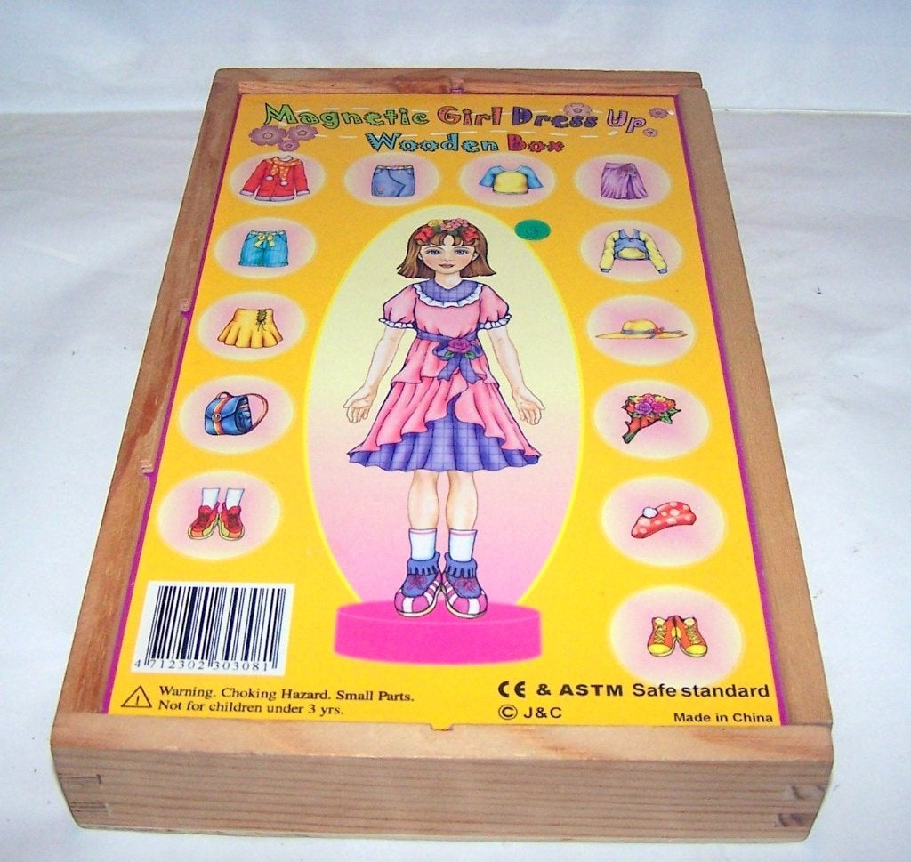 Prachtige set- houten aankleedpop met kleertjes, houten kist, Ophalen of Verzenden, Zo goed als nieuw, Bouwen