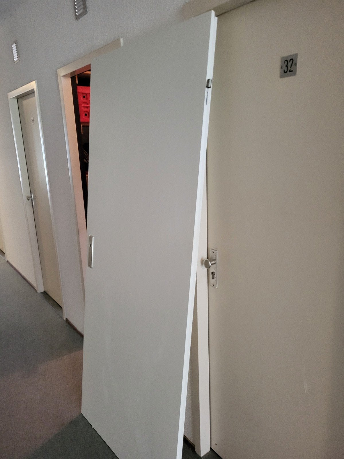 Opdekdeur - Buitenmaat 85cm, Binnenmaat 83cm, Hoogte 201cm, Gebruikt, 80 tot 100 cm, Binnendeur, Ophalen of Verzenden