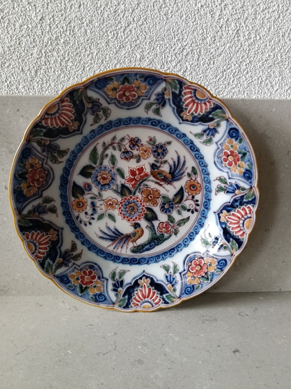 Makkums aardewerk wandbord, ca. 27,5 cm diameter, Ophalen