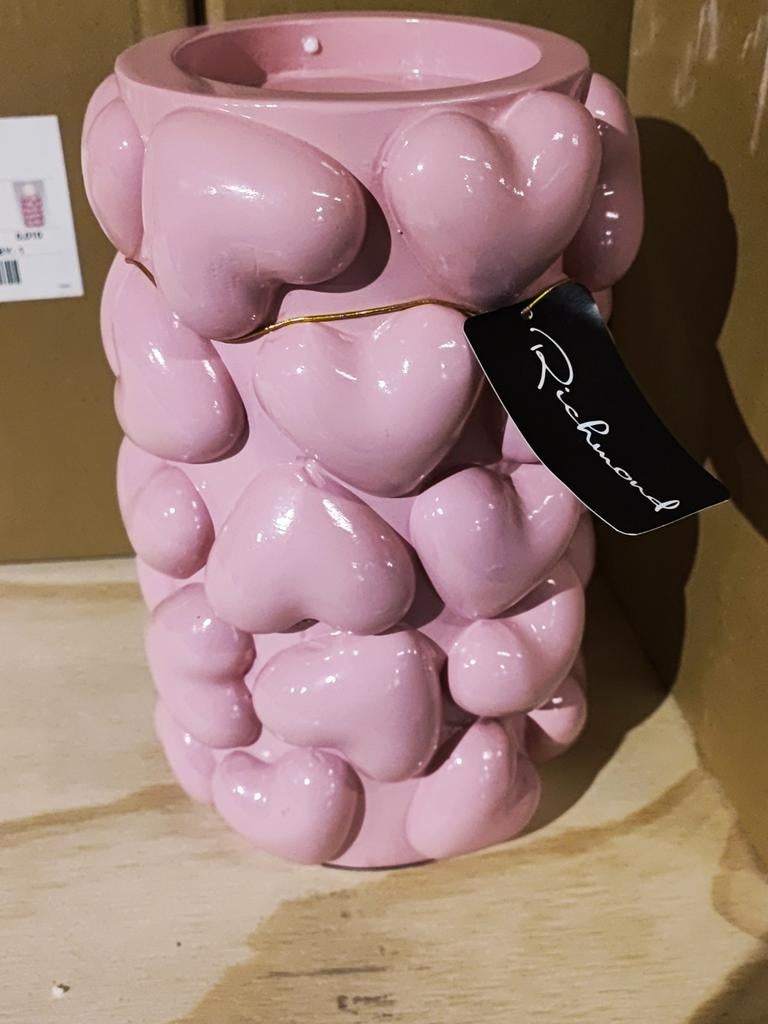 Richmond Interiors candle holder emel pink small, Huis en Inrichting, Woonaccessoires | Vazen, Ophalen, Overige kleuren, Nieuw