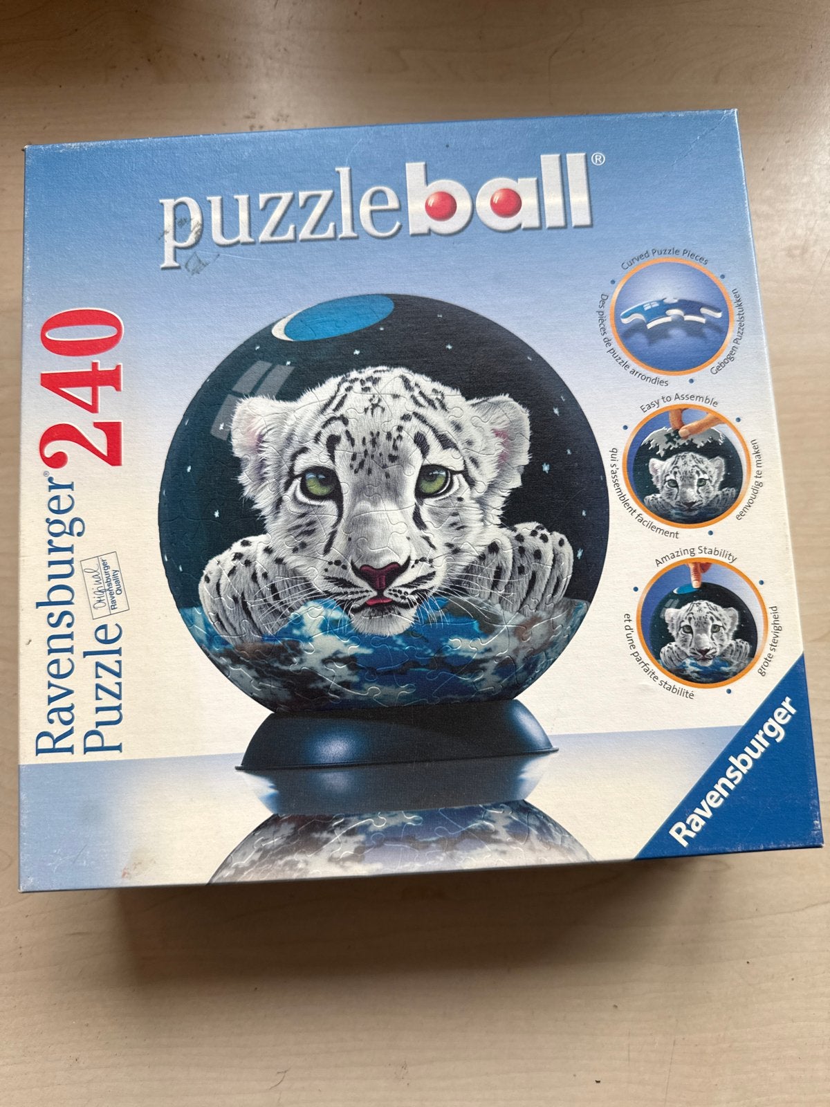 Ravensburger Puzzleball Sneeuwluipaard 240 stukjes, Ophalen of Verzenden, Meer dan 50 stukjes, Gebruikt, 6 jaar of ouder