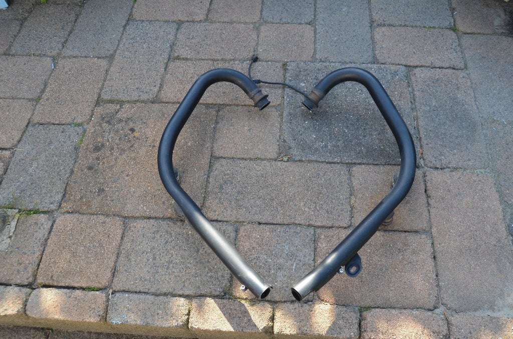 Triumph Bonneville T 120 rvs uitlaat bochten zwart compleet, Ophalen of Verzenden, Gebruikt