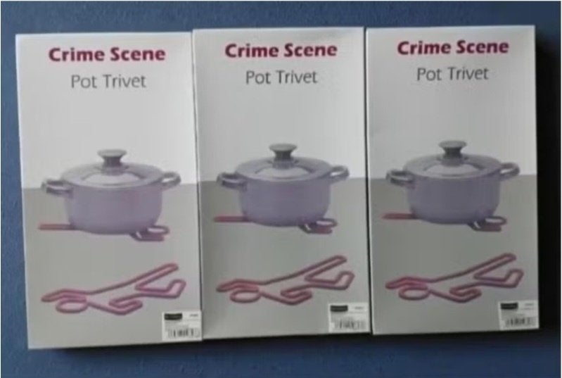 3 stuks pannenonderzetters Pot Trivet Crime Scene nieuw!, Ophalen, Nieuw, Overige materialen, Overige typen