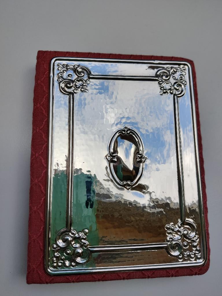 Vintage adres- en notitieboek, luxe, zilveren potlood, nieuw, Antiek en Kunst, Ophalen of Verzenden, Zilver