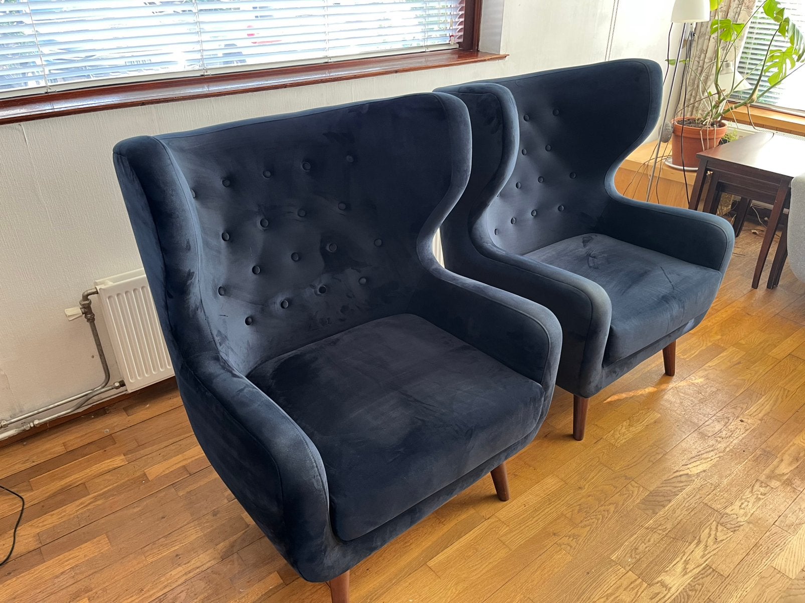 Fauteuil CRAIG - 2 stuks, donkerblauw Sofacompany, Ophalen, Gebruikt, 75 tot 100 cm, Stof
