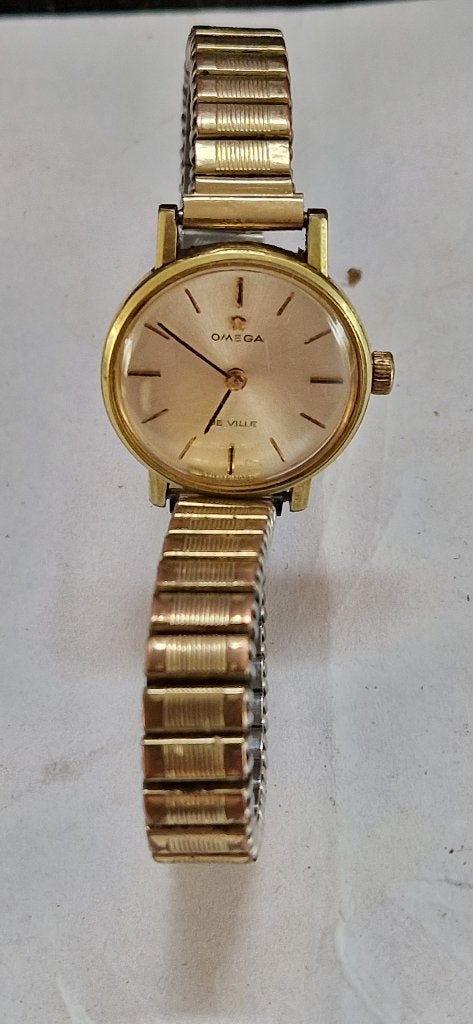Omega De Ville Werkend dameshorloged, handmatig opwindbaar, Overige merken, Staal, Gebruikt, Polshorloge