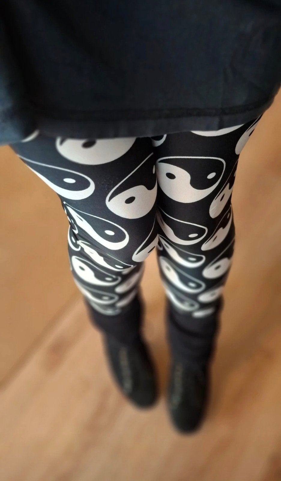 Yin Yang Legging Maat S, Legging, Maat 36/38 (S), Zwart, Ophalen of Verzenden
