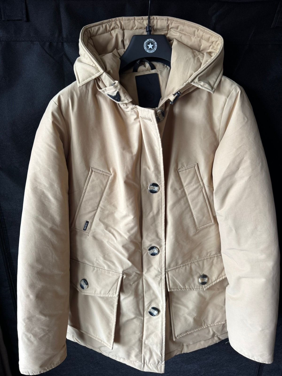 Winterjas Airforce dames parka beige, Ophalen, Zo goed als nieuw, Maat 38/40 (M), Beige