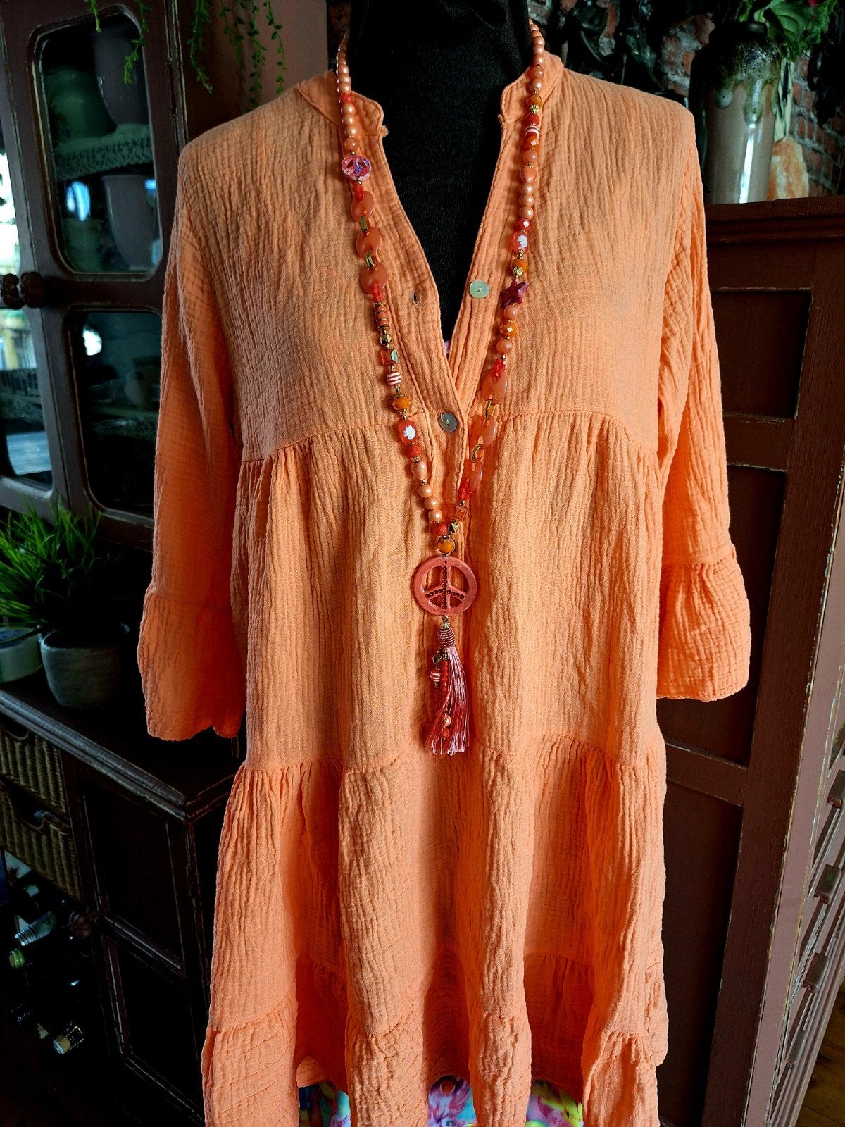 Jurk tuniek m l xl xxl oranje, Maat 46/48 (XL) of groter, Oranje, Ophalen of Verzenden, Zo goed als nieuw