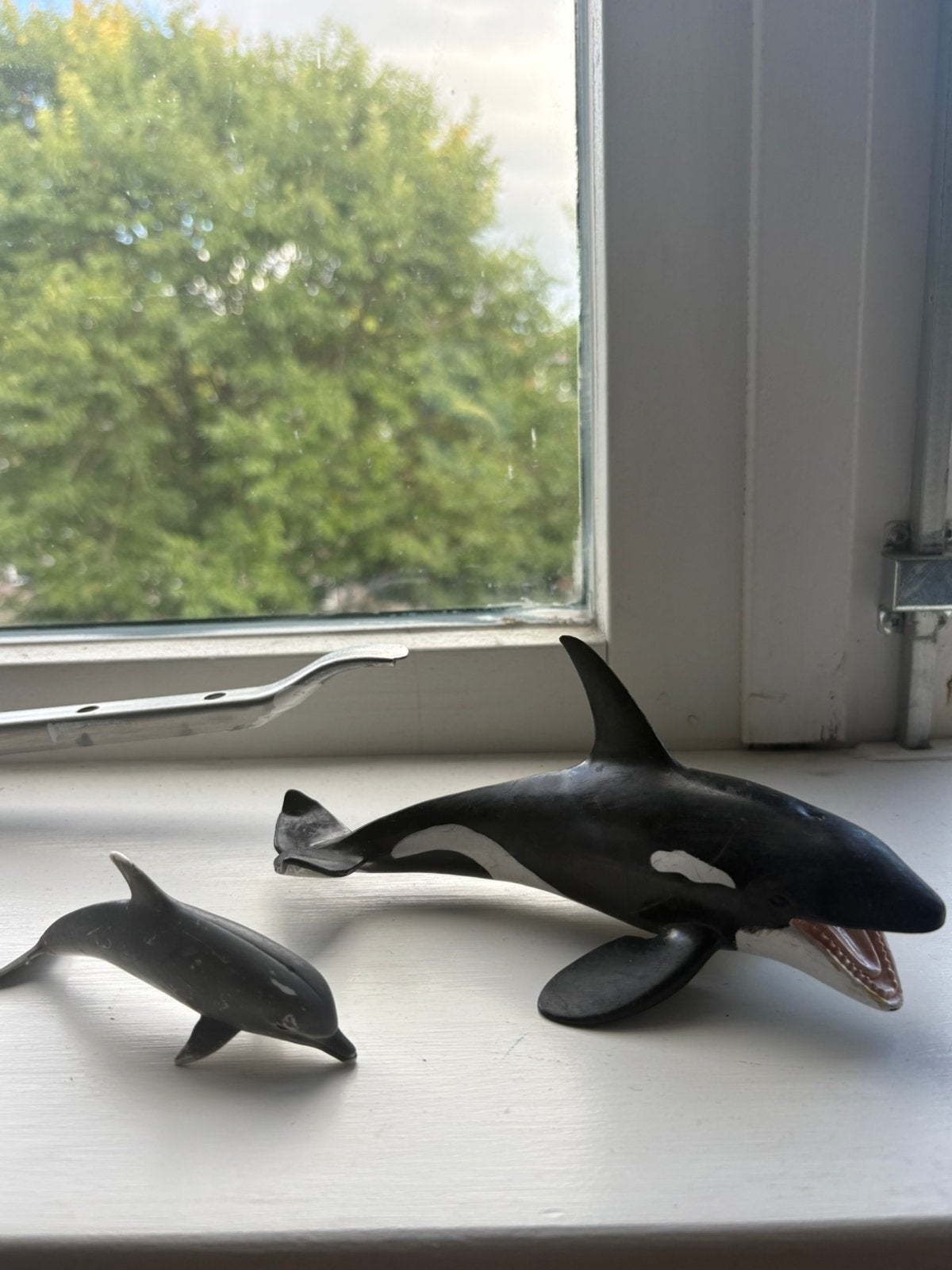 Schleich orca en dolfijn, Ophalen of Verzenden, Gebruikt, Paard, Beeldje of Figuurtje