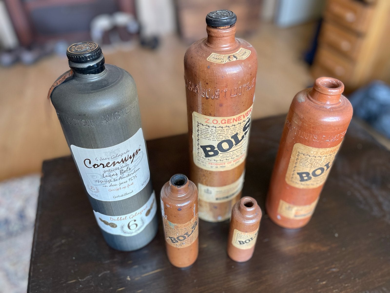 Oude Bols Jenever en Corenwyn flessen - Antiek, Ophalen of Verzenden