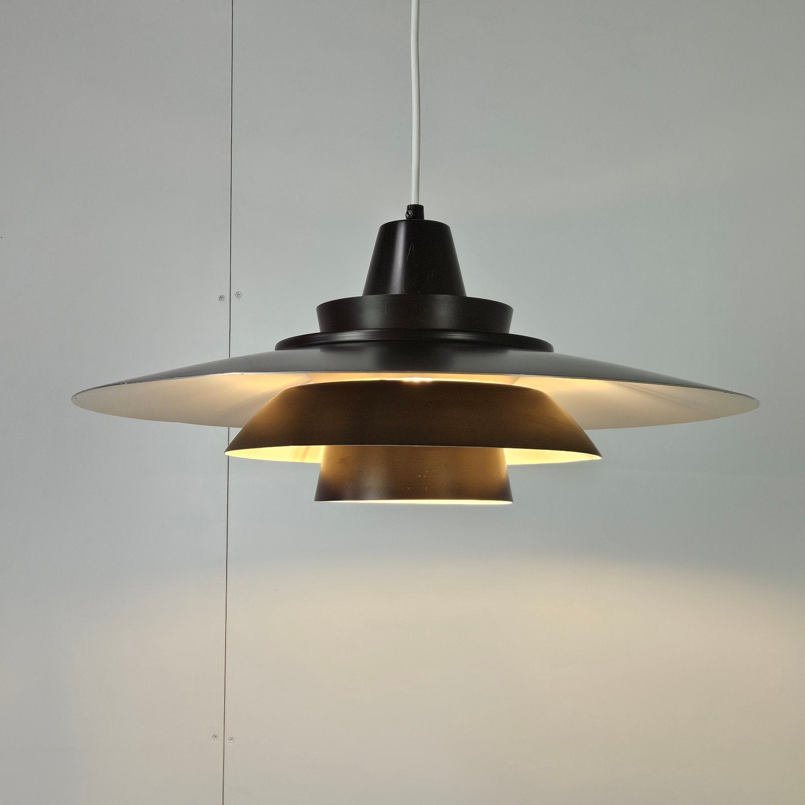 Vintage Deense schalenlamp, Superlight, Gebruikt, Vintage, Metaal, E27 (groot)