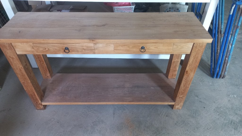Teak hout side-table, Huis en Inrichting, Woonaccessoires | Wandplanken en Boekenplanken, Ophalen, Zo goed als nieuw
