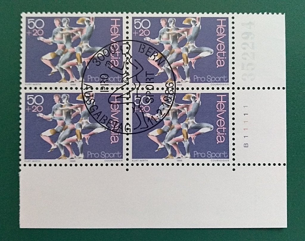 Zwitserland : Sport Federatie blok 1986 met FDC stempel, Postzegels en Munten, Verzenden