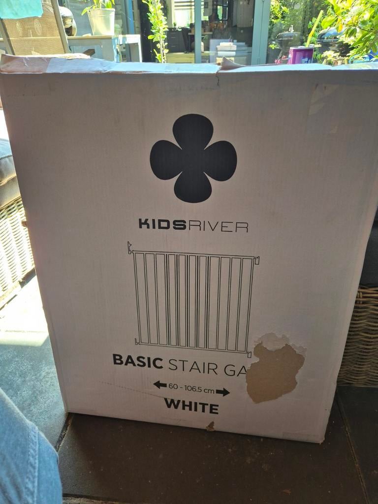 Kidsriver Basic Traphekje Wit - 60-106.5 cm, Kinderen en Baby's, Traphekjes, Nieuw, 100 tot 115 cm, Ophalen of Verzenden, Klemhekje