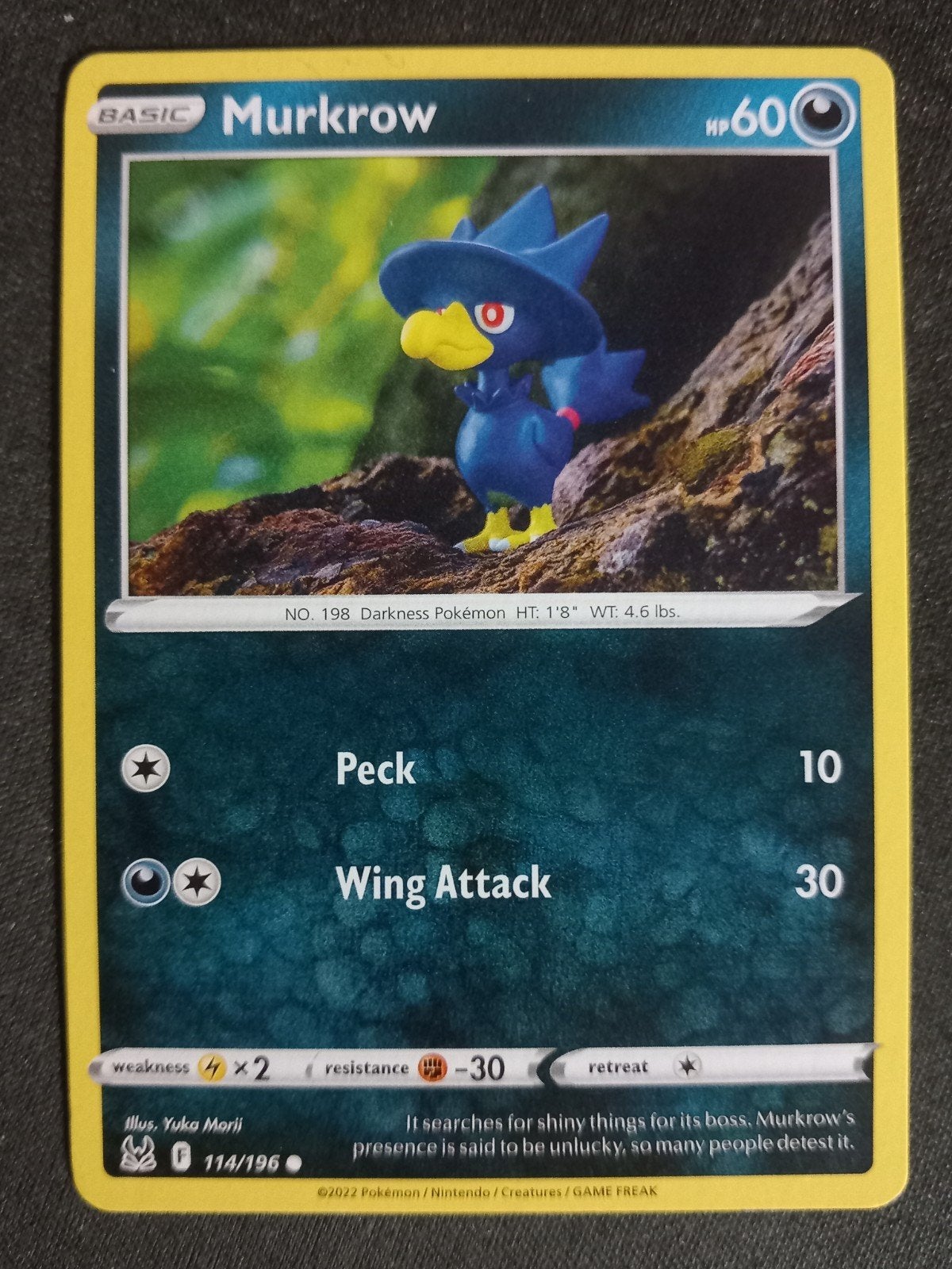 Pokemon Murkrow 114/196 Lost Origin Excellent, Verzenden, Zo goed als nieuw, Losse kaart