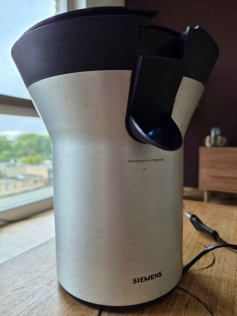 Siemens Porsche Design Citruspers – Vintage – Werkend, Ophalen of Verzenden, Gebruikt, Elektrisch, Citruspers