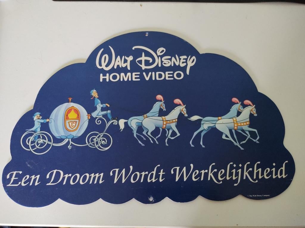 Reclamebord Assepoester Cinderella Disney, Ophalen of Verzenden, Assepoester of Belle
