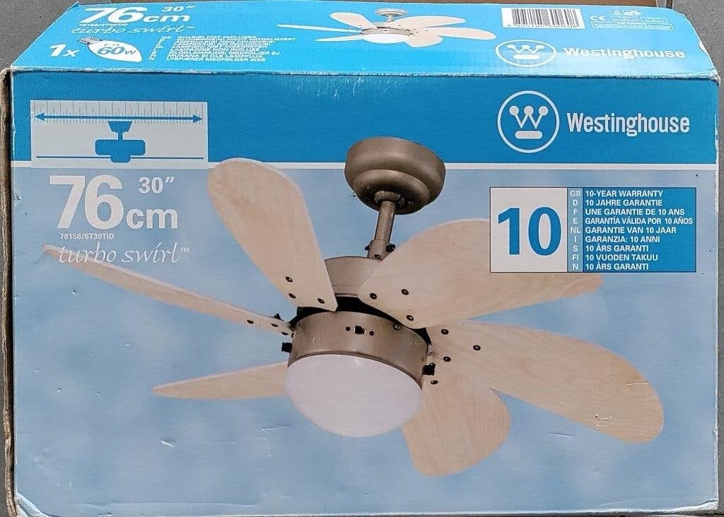 Westinghous plafondventilator met lamp, Witgoed en Apparatuur, Ventilatoren, Ophalen, Nieuw, Plafondventilator