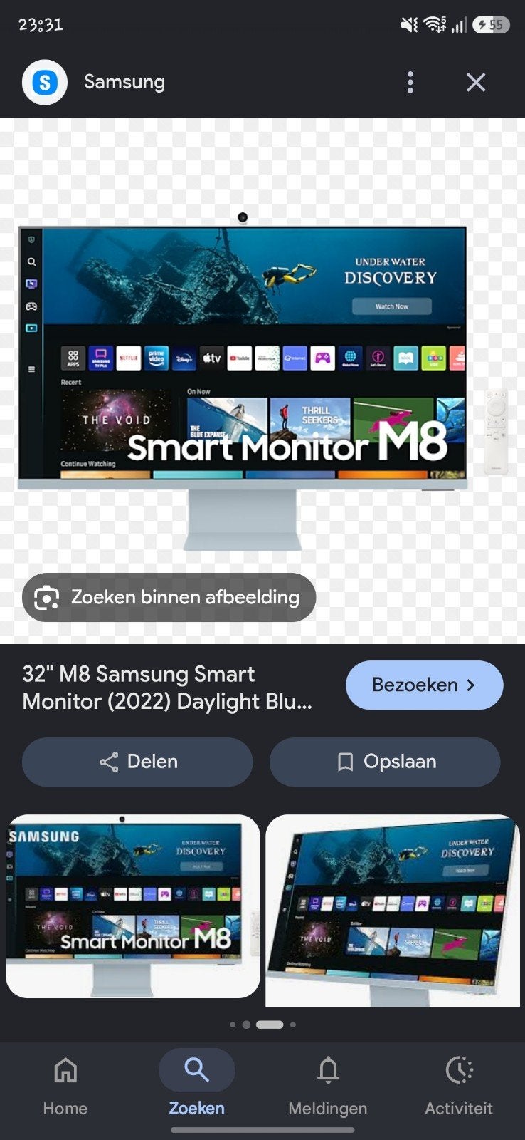 Samsung M8 monitor blauw 32 inch, Computers en Software, Ophalen, Ingebouwde speakers, HDMI, Samsung monitor