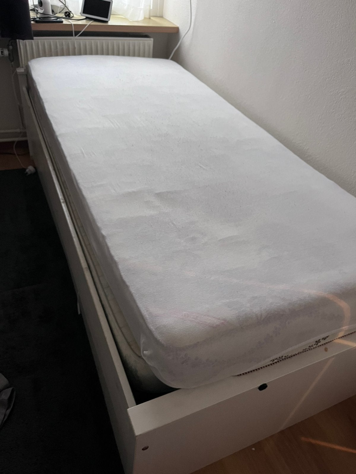 Eenpersoonsbed, Huis en Inrichting, Slaapkamer | Bedden, Ophalen, Gebruikt, 90 cm, Eenpersoons