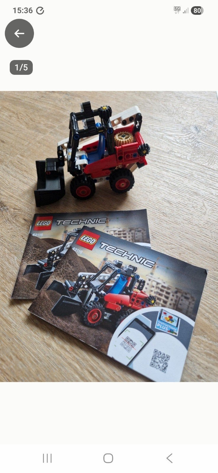 LEGO Technic 42116 Skidsteer Loader met instructies, Ophalen of Verzenden, Zo goed als nieuw, Overige merken