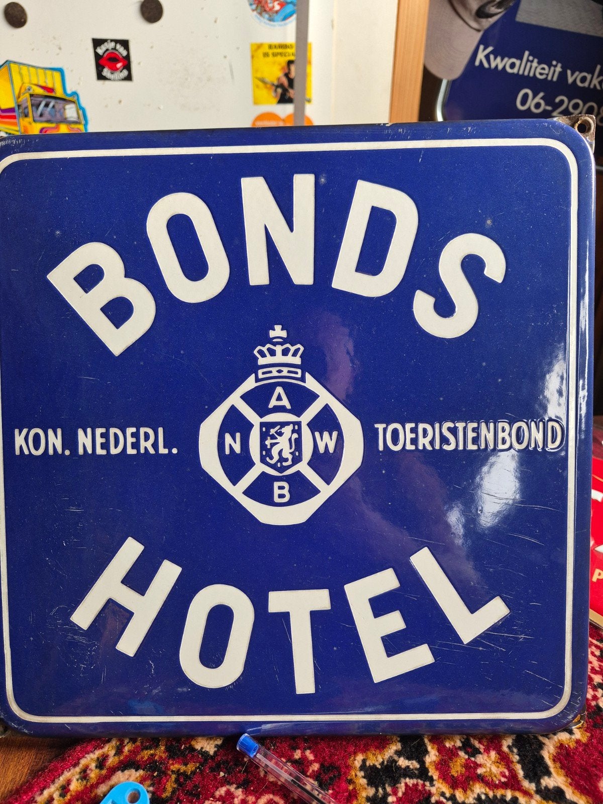Mooi ANWB Bonds Hotel Emaille Bord - 31.5 x 31.5 cm, Ophalen of Verzenden