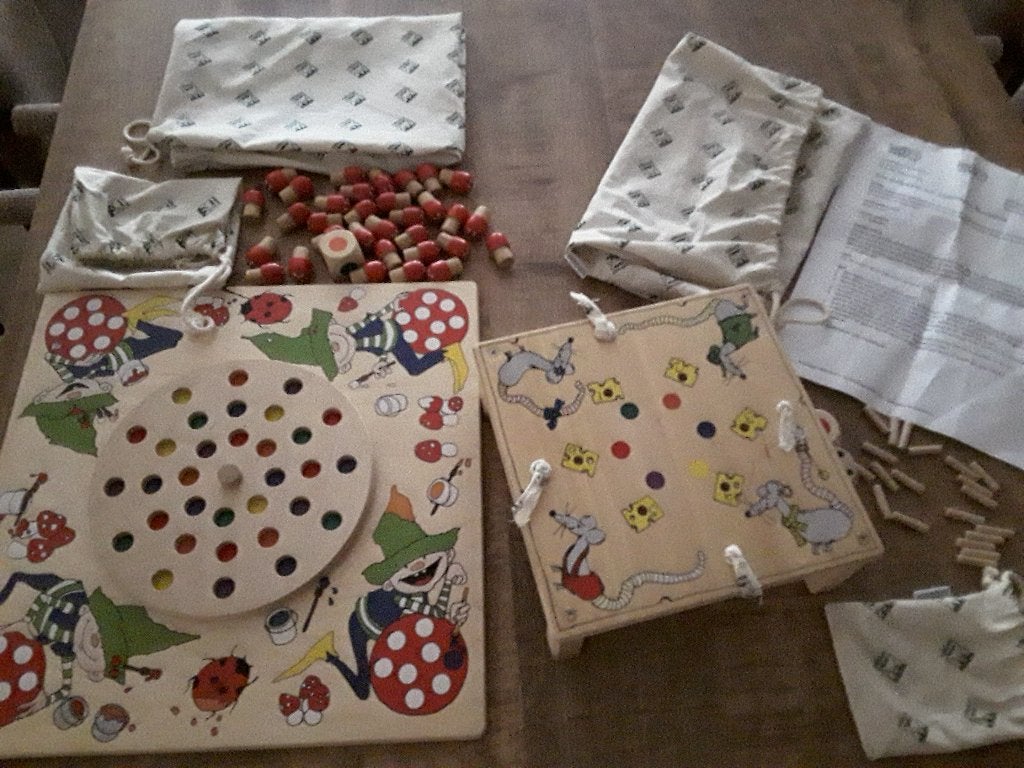 janbibejan paddenstoelenspel en muizen/kaas spel, Ophalen of Verzenden, Zo goed als nieuw, Overige typen