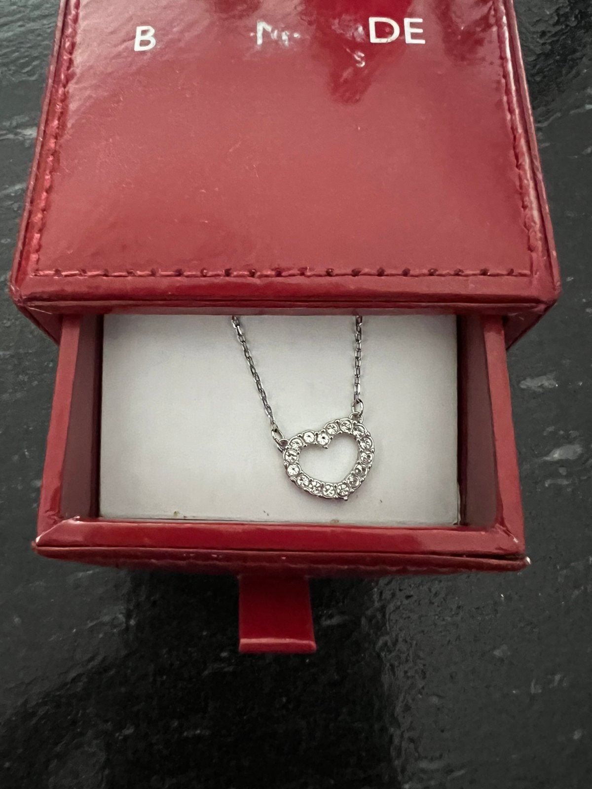 Swarovski ketting met hanger hartje, Ophalen, Nieuw, Met hanger, Zilver