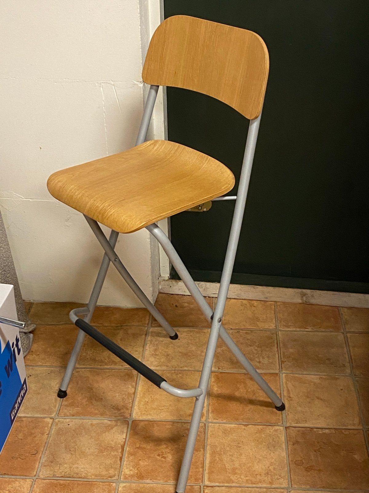 Barkruk in grenenhout - 34x34x71 cm, Huis en Inrichting, Barkrukken, Ophalen, Gebruikt, Met voetsteun, 60 tot 90 cm